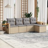 Maison Chic Seti vrtnega pohištva - Vrtna garnitura - Vrtni pohištvo set 5-delna z blazinami bež poli ratan, (21820721) | Shoptok.si