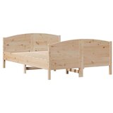 vidaXL Okvir kreveta bez madraca 135 x 190 cm od masivne borovine | shoptok.hr