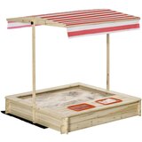 Outsunny Leseni peskovnik za otroke 3-8 let z nastavljivim nadstreškom in sedeži, vrtna igrača z dvema bazenoma, (20746895) | Shoptok.si