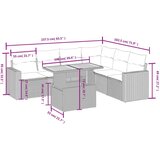 vidaXL Vrtna sedežna garnitura 7-delna z blazinami bež poli ratan, (21094256) | Shoptok.si