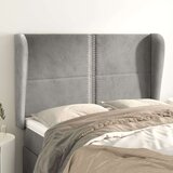 vidaXL Uzglavlje s ušima svjetlosivi 147x23x118/128 cm baršunasti | shoptok.hr