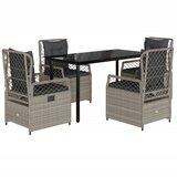  5-dijelni vrtni blagovaonski set od poliratana s jastucima sivi Siva 140 x 70 x 74 cm | Shoptok.si