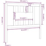 vidaXL vzglavna sivo 106x4x100 cm trdna borovina | Shoptok.si