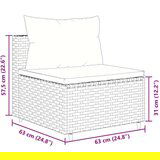  Vrtna garnitura - 10-dijelni set vrtnih sofa s jastucima crni od poliratana - Crna i plava 10 | shoptok.hr