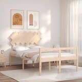 vidaXL Okvir kreveta s uzglavljem 4FT mali bračni od masivnog drva | shoptok.hr