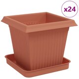 vidaXL Saksije za biljke 24 pcs Crvena cigla 16 x 16 x 14 cm Plastika - Crvena cigla 33 x 33 x 26 cm 24 Cijene