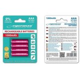  Punjive baterije ESPERANZA RECHARGEABLE Ni-MH AAA 1000MAH 4kom. red, EZA102R Cijene