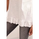 Kesi Women's blouse with a ruffle at the bottom white | Shoptok.si
