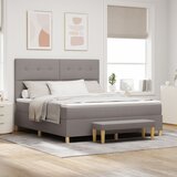 vidaXL krevet s podnicom i madracem i klupom taupe 180x200 cm tkanina | shoptok.hr