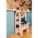 ToddlerInFamily 2v1 MONTESSORI STOLEK POMAGALEK-MOTIV VOZIEK (NATUR) Cene