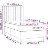 Box spring postelja z vzmetnico temno siv 90x190 cm žamet, (20790128) | Shoptok.si