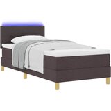  LED Box Spring Krevet Tamno smeđa 90 x 200 cm tkanina | Eponuda.com