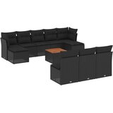  11-dijelni set vrtnih sofa od poliratana s jastucima crni | shoptok.hr