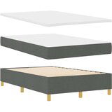 vidaXL Krevet s opružnim podom s madracem i klupicom tamno sivi 120x200 cm tkanina | shoptok.hr
