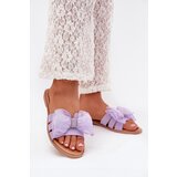 Boto Ladies Flat Heeled Slippers With Tulle Bow Purple Tanira | Shoptok.si