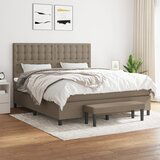  The Living Store Box spring postelja z vzmetnico taupe 160x200 cm blago - Box Spring Postelja, (21515633) Cene