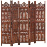 Sobna pregrada s 5 panela smeđa 200x165 cm masivno drvo manga | shoptok.hr