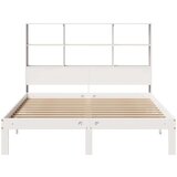 vidaXL Krevet s regalom z knjige bez madraca bijeli 120x190cm borovina | shoptok.hr