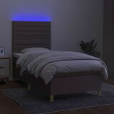  box spring s madracem LED smeđesivi 80 x 200 cm tkanina | shoptok.hr