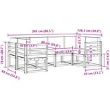  Set vanjskih sofa 6 kom. Prirodna i svijetlo siva | shoptok.hr