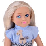  Velika lutka 48 cm s mekanim tijelom i melodijom, plava kosa i prugasta bluza | shoptok.hr