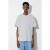 New Balance Bombažna kratka majica Essentials Cotton moška, siva barva, MT41509AG