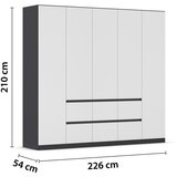 Rauch Möbel omara s klasičnimi vrati, siva, bela | Shoptok.si