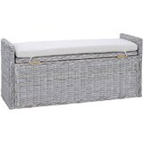  Klupa za pohranu Bijelo pranje 110 x 40 x 50 cm Ratan | shoptok.hr