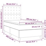  Box spring s madracem LED plavi 90x200 cm od tkanine | shoptok.hr