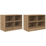 Ormarić za krevet s policom 2 pcs Hrast artisan 66 x 33 x 48 cm - Hrast artisan | shoptok.hr