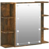Ormarić s ogledalom LED boja dimljenog hrasta 70 x 16,5 x 60 cm | Eponuda.ba