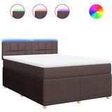 Maison Chic Box spring postelja - Vzmetna postelja z vzmetnico temno rjav 140x190 cm blago SL10723, (21907332) | Shoptok.si