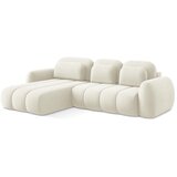 Makamii Bež sklopiva/s prostorom za odlaganje kutna garnitura od bouclé tkanine (s lijevim kutom/s ležaljkom) Pele – | shoptok.hr