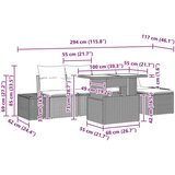 vidaXL 6-dijelni vrtni set sofe s jastučićima Crni Poli Ratan | shoptok.hr