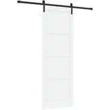  Klizna vrata Bijela i crna 83 x 232 cm Masivna borovina | Eponuda.com