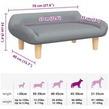  Krevet za pse svjetlosivi 70x40x24 cm od tkanine | shoptok.hr