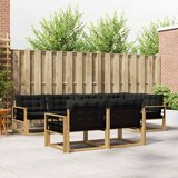  Set vanjskih sofa 7 kom. Bijela i crna Smeđa 327 x 168,5 x 73 cm | shoptok.hr