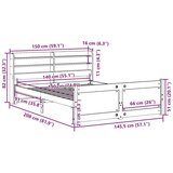  Okvir kreveta s uzglavljem 140 x 190 cm od masivne borovine | shoptok.hr
