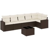  7-dijelni set vrtnih sofa od poliratana s jastucima smeđi | shoptok.hr