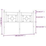  Kovinsko posteljno vzglavje črno 140 cm, (20962882) | Shoptok.si