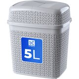 KADAX Koš za kopalniške odpadke 5L siv za kopalnico, nagibni koš za odpadke s pokrovom, (5000356683) Cene