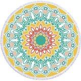  Okrogla brisača za na plažo Mandala - Dizajn #3 | Shoptok.si