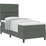 vidaXL Box Spring postelja z vzmetnico temno siva 90x200 cm tkanina | Shoptok.si