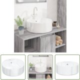The Living Store Umivalnik bel 40x14,5 cm keramični okrogel - Umivalnik, (21744790) Cene