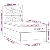  Box spring postelja z vzmetnico LED črna 90x200 cm blago, (20789985) | Shoptok.si
