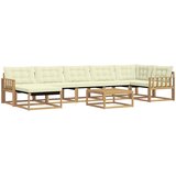  Set vanjskih sofa 8 pcs Bijela i krem Čvrsto drvo akacije | shoptok.hr