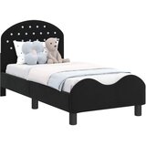  Okvir kreveta za malu djecu s naslonom Crna 70 x 140 cm Baršun | shoptok.hr