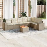 Maison Chic Seti vrtnega pohištva - Vrtna garnitura - Vrtni pohištvo set 8-delna z blazinami bež poli ratan, (21799044) | Shoptok.si
