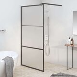 vidaXL Pregrada za tuširanje 100 x 195 cm s mutnim staklom ESG crna | shoptok.hr