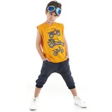 Mushi Motocross Boys' Orange Sleeveless T-shirt with Capri Shorts Summer Suit. | Shoptok.si
